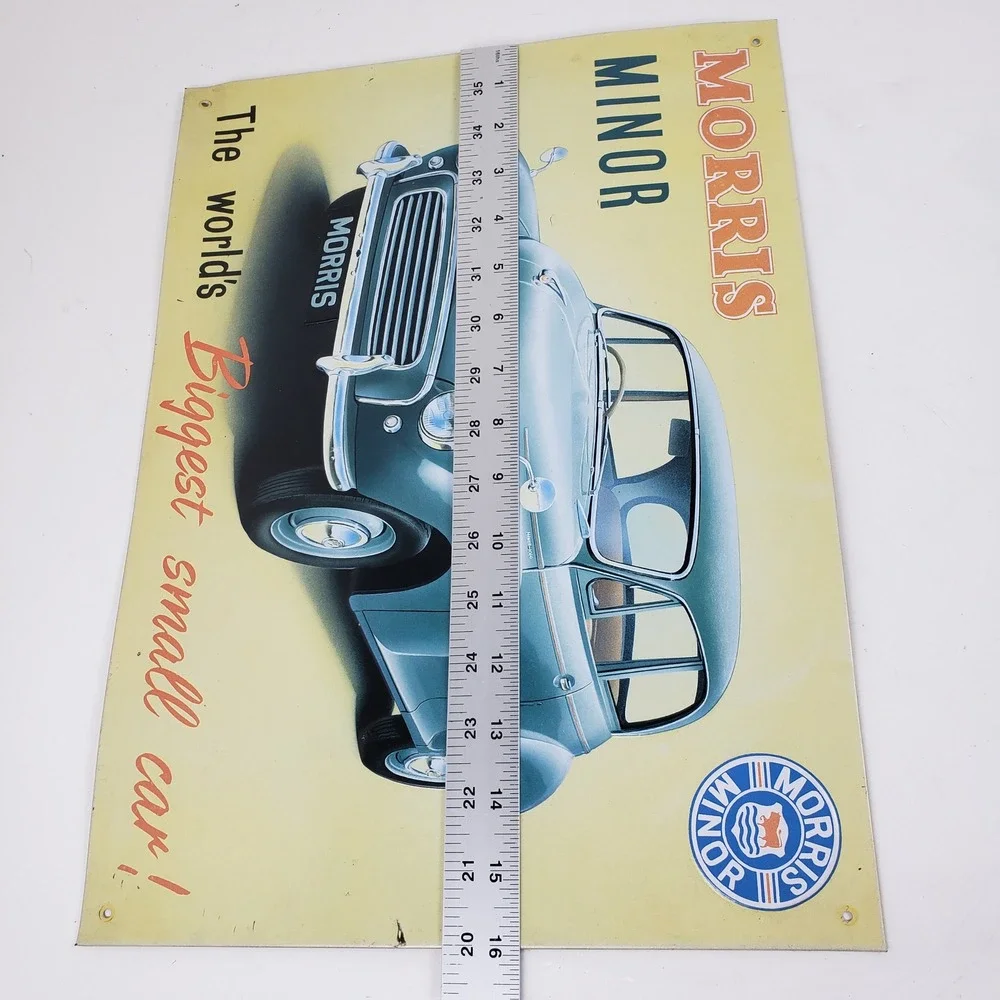 Vintage Morris Minor Metal Tin Sign The Worlds Biggest Small Car 12x16 1997 UK